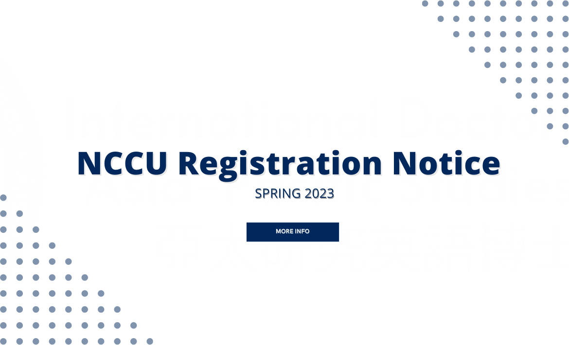 [Announcement] NCCU Registration Notice of the 2023 Spring Semester IDAS